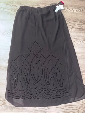 Women's Black Vintage Skirt with Beaded Detail